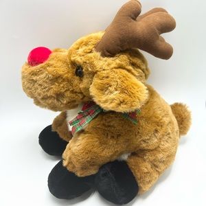 🌲Fairview - Vintage Christmas Plush Rudolph Reindeer Stuffed Animal.